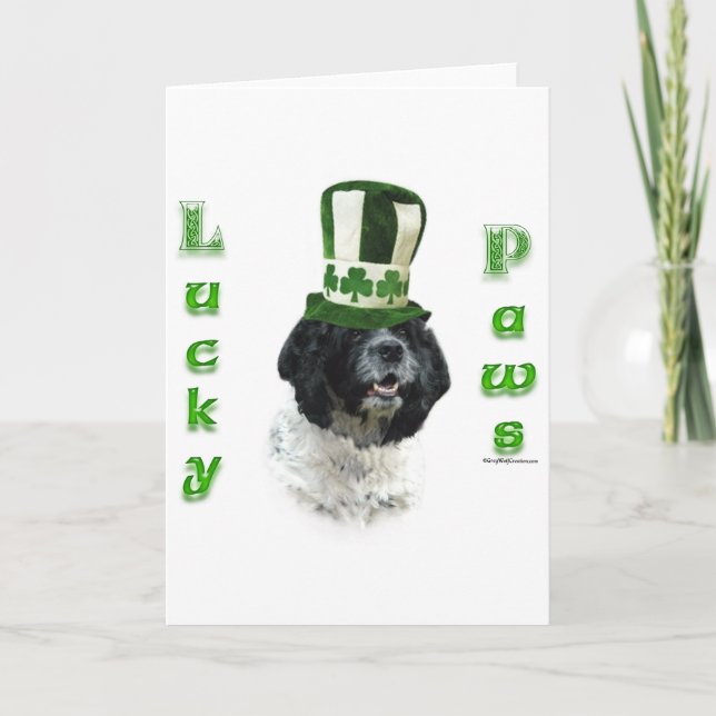 Cocker Spaniel Lucky Paws Holiday Card (Front)