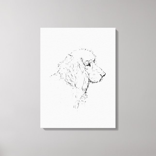 Cocker Spaniel – Minimalist Dog Line Drawing Canvas Print (Front)