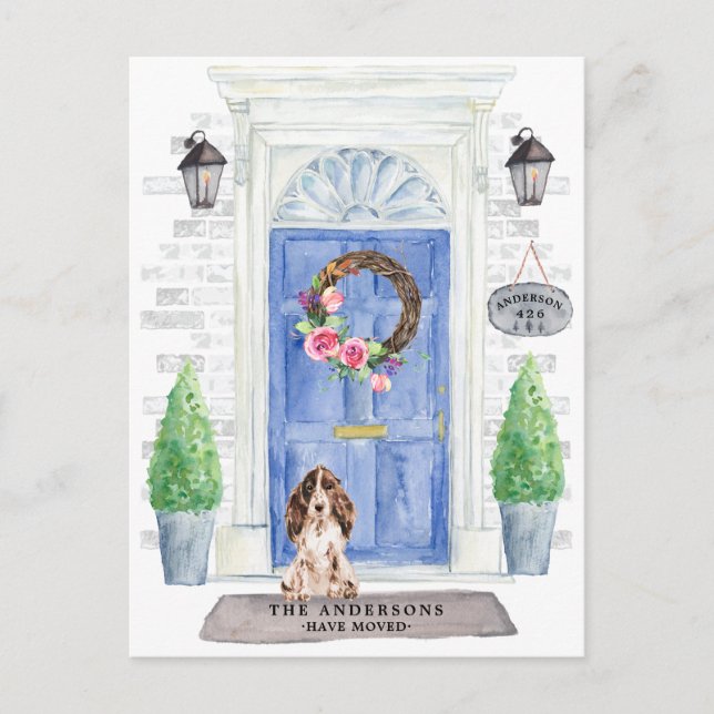 Cocker Spaniel Moving Announcement Postcard (Front)