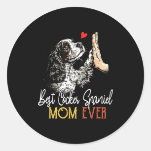 Cocker spaniel mum funny dog mama mother's day classic round sticker