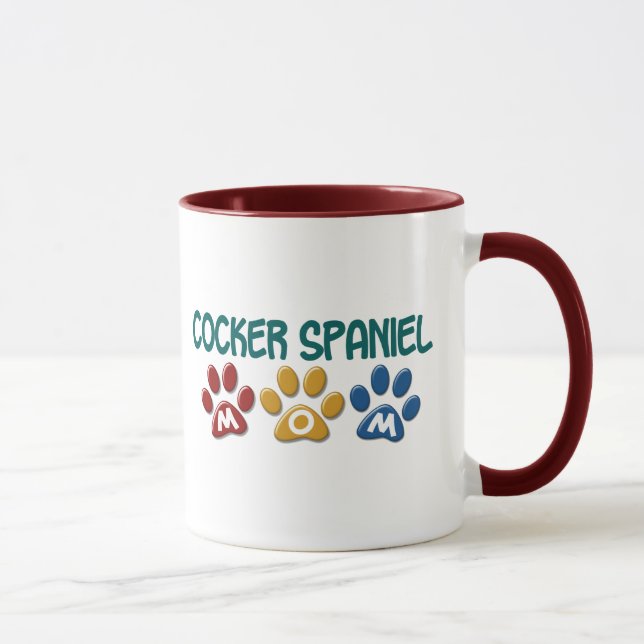 COCKER SPANIEL Mum Paw Print 1 Mug (Right)