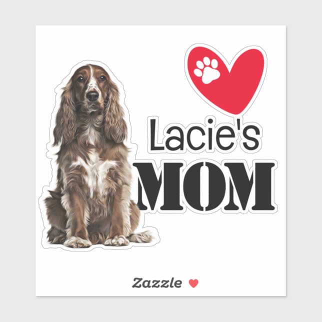 Cocker Spaniel Mum Personalised  Sticker (Sheet)