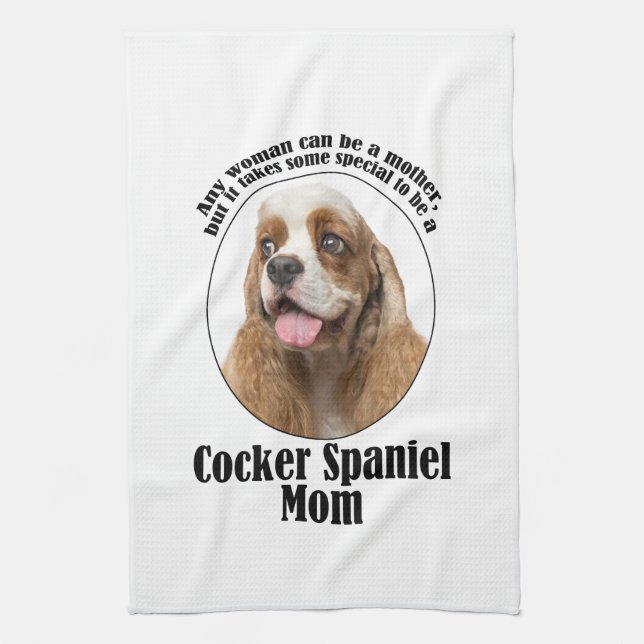 Cocker Spaniel Mum Tea Towel (Vertical)