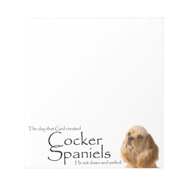 Cocker Spaniel Notepad (Front)
