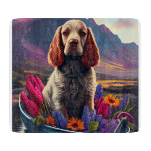 Cocker Spaniel on a Paddle: A Scenic Adventure Cutting Board