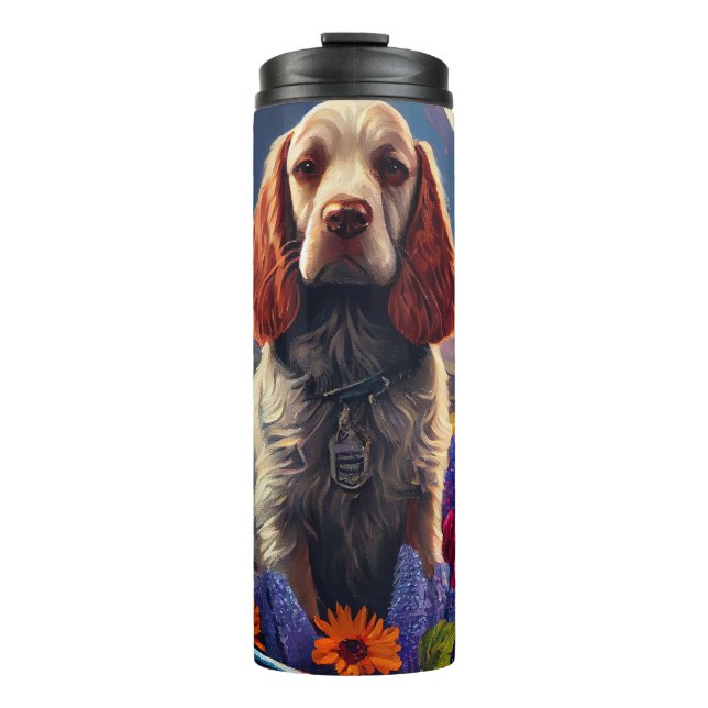 Cocker Spaniel on a Paddle: A Scenic Adventure Thermal Tumbler (Front)