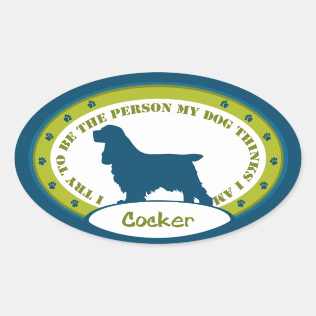 COCKER SPANIEL OVAL STICKER (Front)
