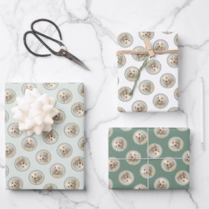 Cocker Spaniel Painting Buff Gold Original Dog Art Wrapping Paper Sheet