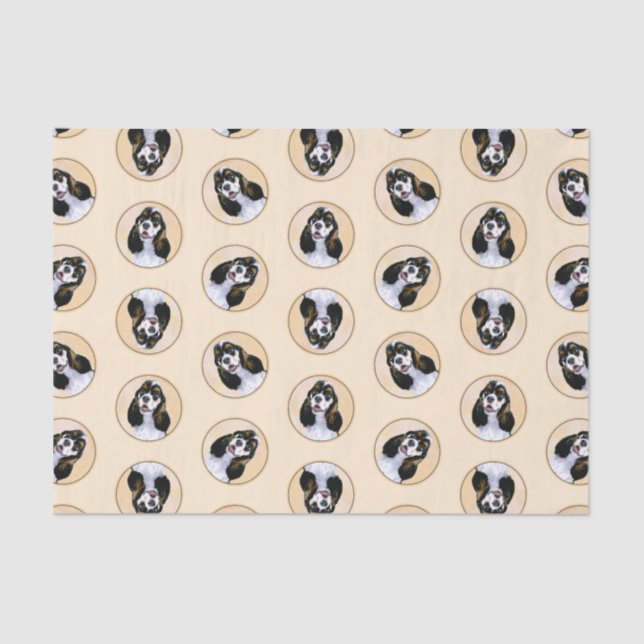 Cocker Spaniel Painting Parti Tan Original Dog Art Tissue Paper (Front)