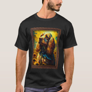 Cocker Spaniel Painting Sunflower Flower Mum Women T-Shirt