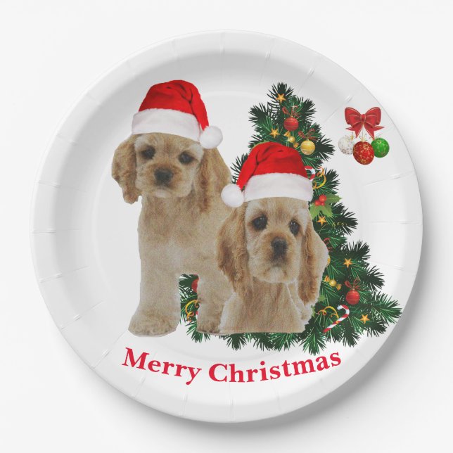 Cocker spaniel  paper plate (Front)