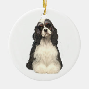 Cocker Spaniel - parti coloured Ceramic Tree Decoration