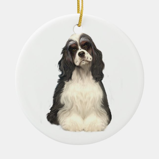 Cocker Spaniel - parti coloured Ceramic Tree Decoration (Front)