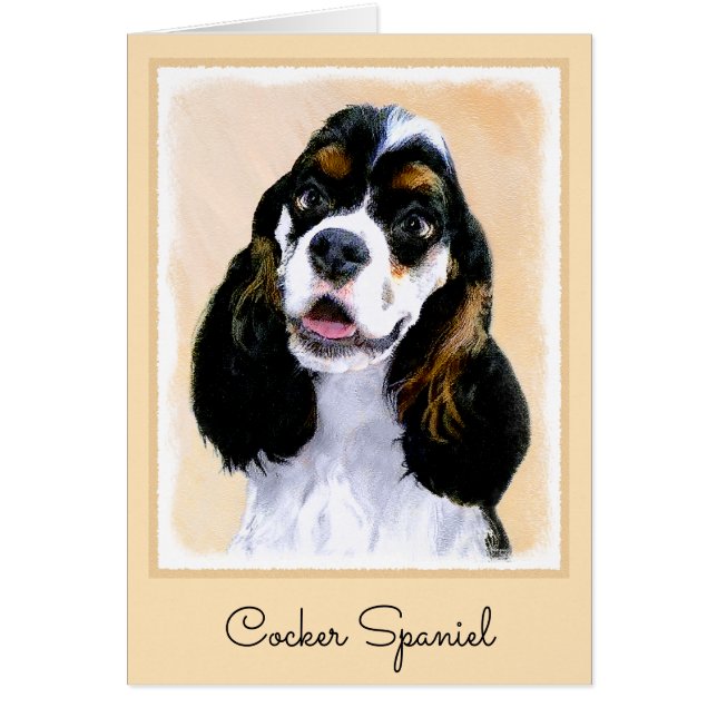 Cocker Spaniel (Parti) Painting - Original Dog Art (Front)