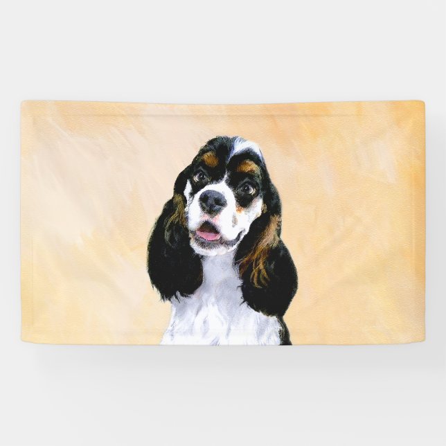 Cocker Spaniel (Parti) Painting - Original Dog Art Banner (Horizontal)