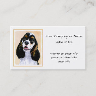 Cocker Spaniel (Parti) Painting - Original Dog Art Business Card