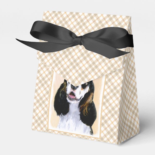 Cocker Spaniel (Parti) Painting - Original Dog Art Favour Box (Front Side)