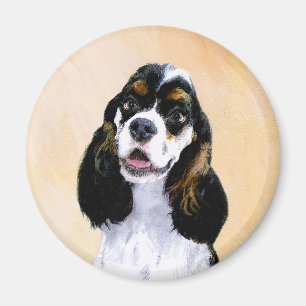 Cocker Spaniel (Parti) Painting - Original Dog Art Magnet