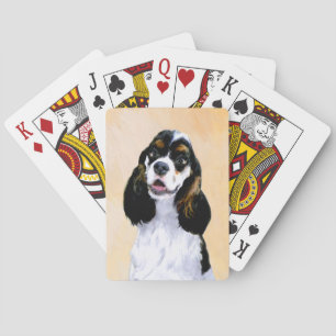 Cocker Spaniel (Parti) Painting - Original Dog Art Playing Cards