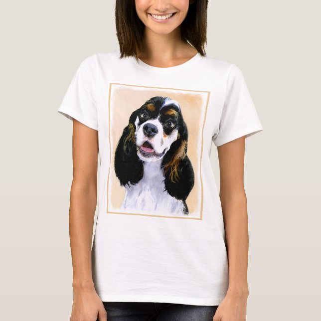 Cocker Spaniel (Parti) Painting - Original Dog Art T-Shirt (Front)