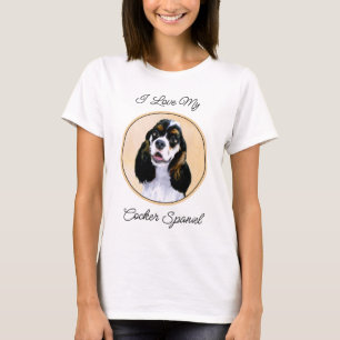 Cocker Spaniel (Parti) Painting - Original Dog Art T-Shirt