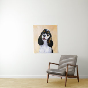 Cocker Spaniel (Parti) Painting - Original Dog Art Tapestry