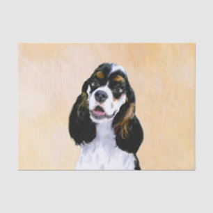 Cocker Spaniel (Parti) Painting - Original Dog Art Tissue Paper