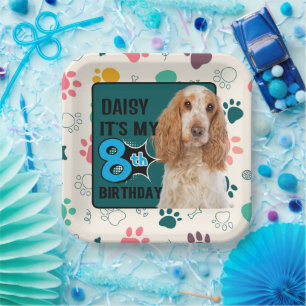 Cocker Spaniel Personalised 8th birthday party  Paper Plate