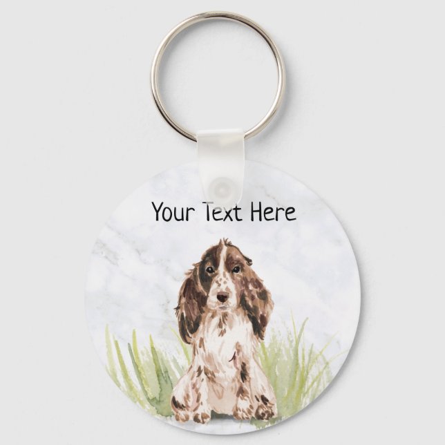 Cocker Spaniel Personalized Keyring (Front)