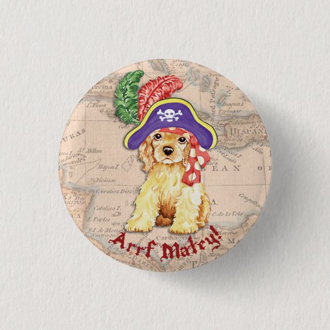 Cocker Spaniel Pirate 3 Cm Round Badge (Front)