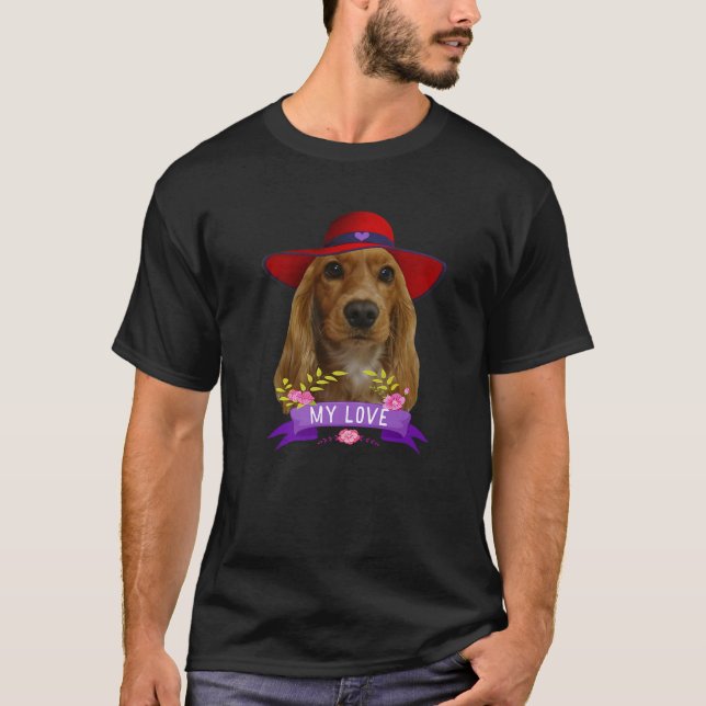 Cocker Spaniel Pop Art Love Cocker Spaniels Dad Mo T-Shirt (Front)