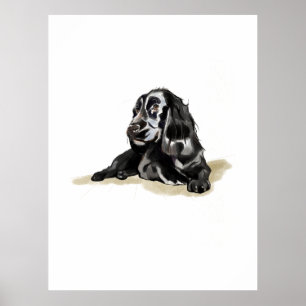 Cocker Spaniel Poster Print Watercolor Dog Art