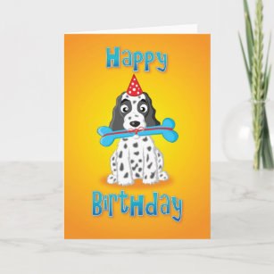 cocker spaniel - present - happy birthday card
