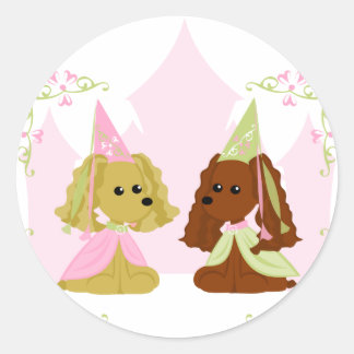 Cocker Spaniel Princess Classic Round Sticker