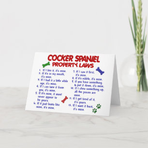 COCKER SPANIEL Property Laws 2 Card