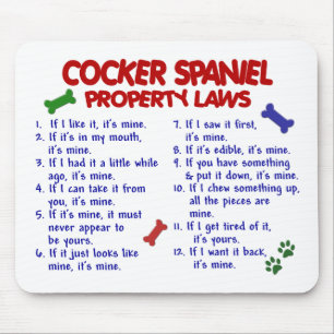 COCKER SPANIEL Property Laws 2 Mouse Mat