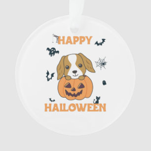 Cocker Spaniel Pumpkin Cute Dogs Happy Halloween Ornament