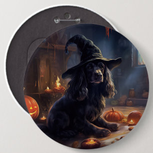Cocker Spaniel Pumpkins Halloween Scary 6 Cm Round Badge