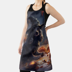 Cocker Spaniel Pumpkins Halloween Scary Apron