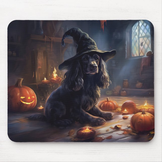 Cocker Spaniel Pumpkins Halloween Scary Mouse Mat (Front)