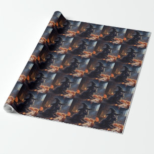 Cocker Spaniel Pumpkins Halloween Scary Wrapping Paper