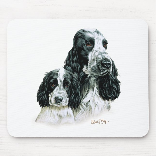 Cocker Spaniel & Pup Mouse Mat (Front)