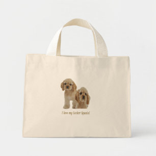 Cocker spaniel puppies mini tote bag