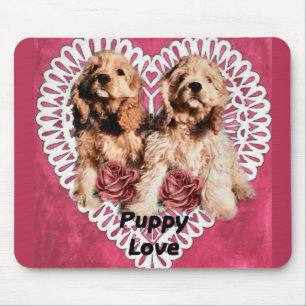 Cocker Spaniel Puppies Valentines Mouse Mat