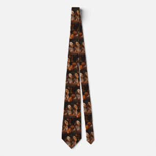 Cocker Spaniel Puppy Autumn Delight Pumpkin  Tie