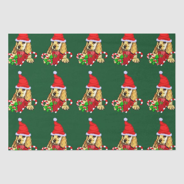 Cocker Spaniel Puppy Christmas Tissue Paper (Front)