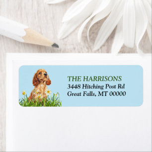 Cocker Spaniel Puppy Daffodil Garden