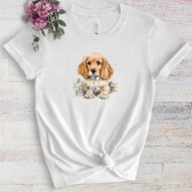  Cocker Spaniel Puppy Pet Watercolor Flower