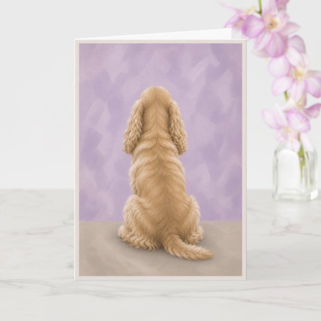 Cocker Spaniel Rainbow Bridge Sympathy Card (Orchid)