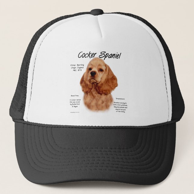 Cocker Spaniel (red) History Design Trucker Hat (Front)